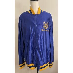 Vintage Beltin 1980s 80s Satin Baseball Jacket Spalding Bulldogs Royal Blue XL